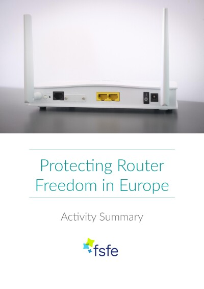 Cover of the Router Freedom Activity Summary